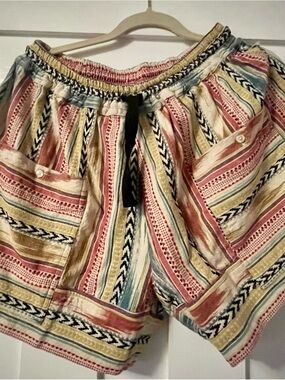 Dylan Colorful Striped Elastic Waist Shorts